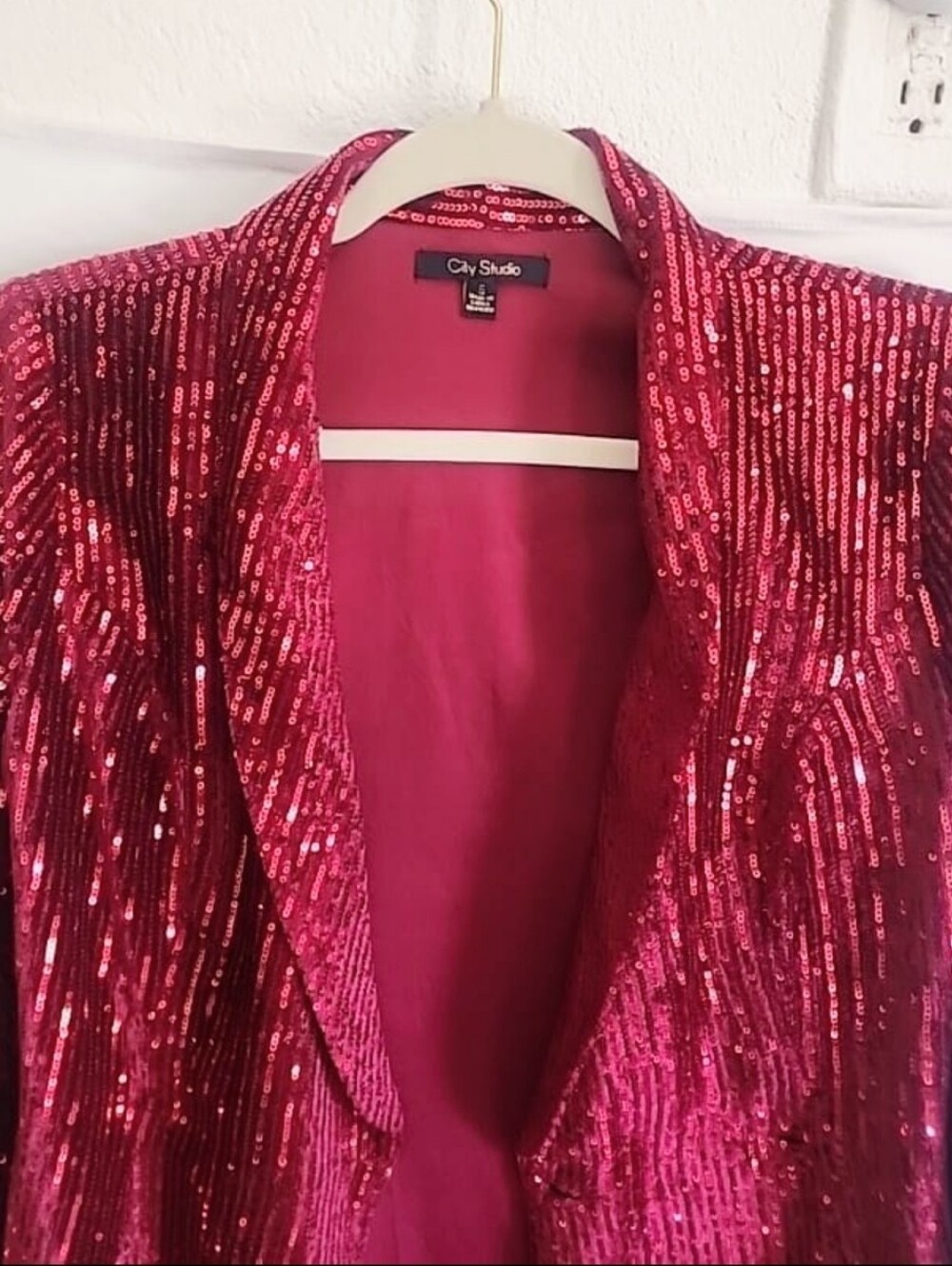City Studio.. Women's Red Sequin Blazer Mini Dress - Picture 5 of 9